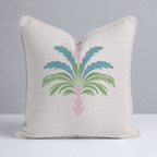 Bellagio Blush Linen Palm Throw Pillow - Lemon Park