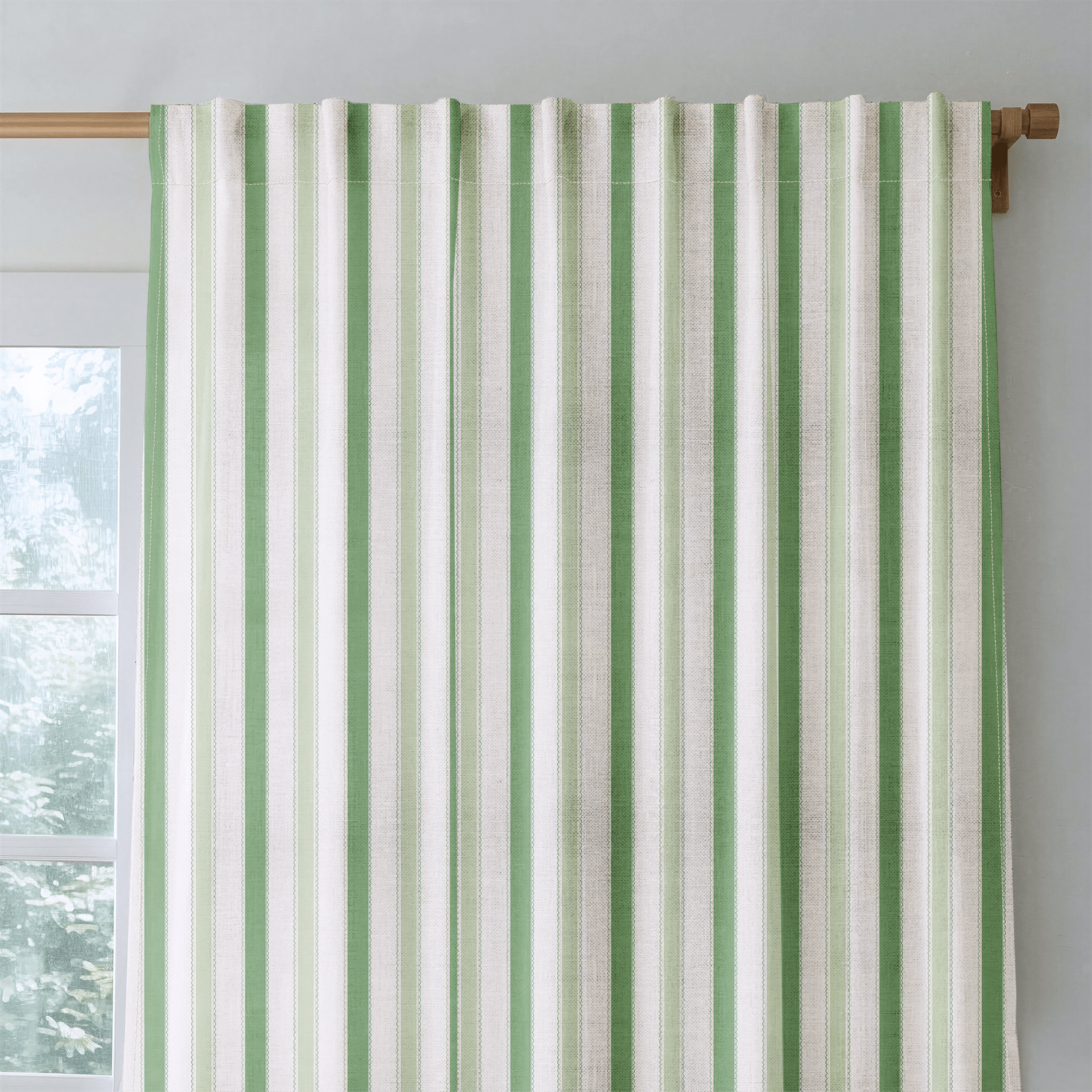 Bellagio Blush Mint Stripes - Drapery