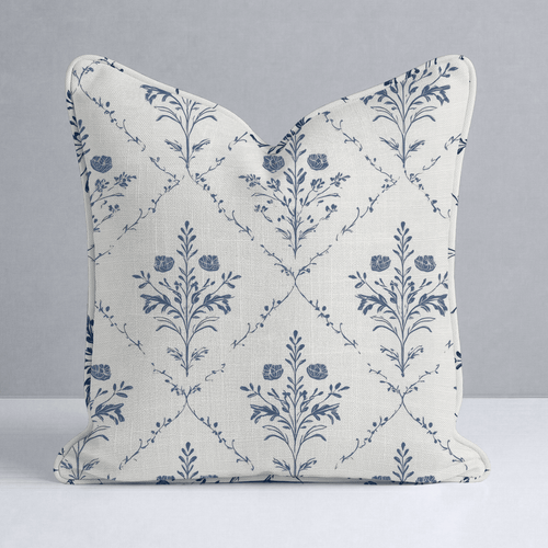 Benjamin Cream Floral Throw Pillow - Lemon Park