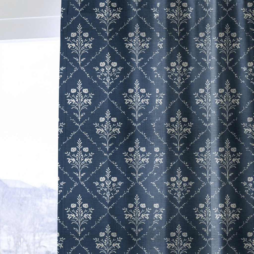 Benjamin Navy Floral - Drapery