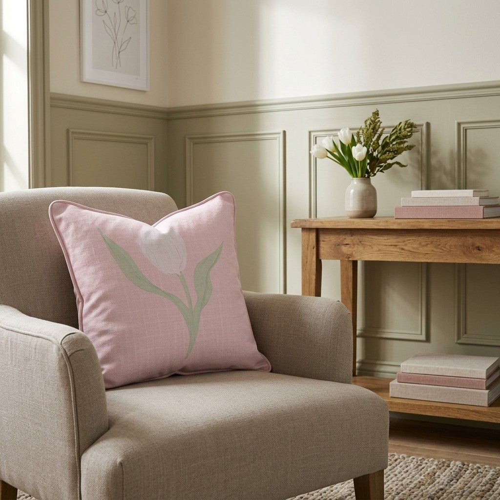 Juliet's Garden Bubble Tulip Throw Pillow