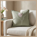 Juliet's Garden Pistachio Tulip Throw Pillow