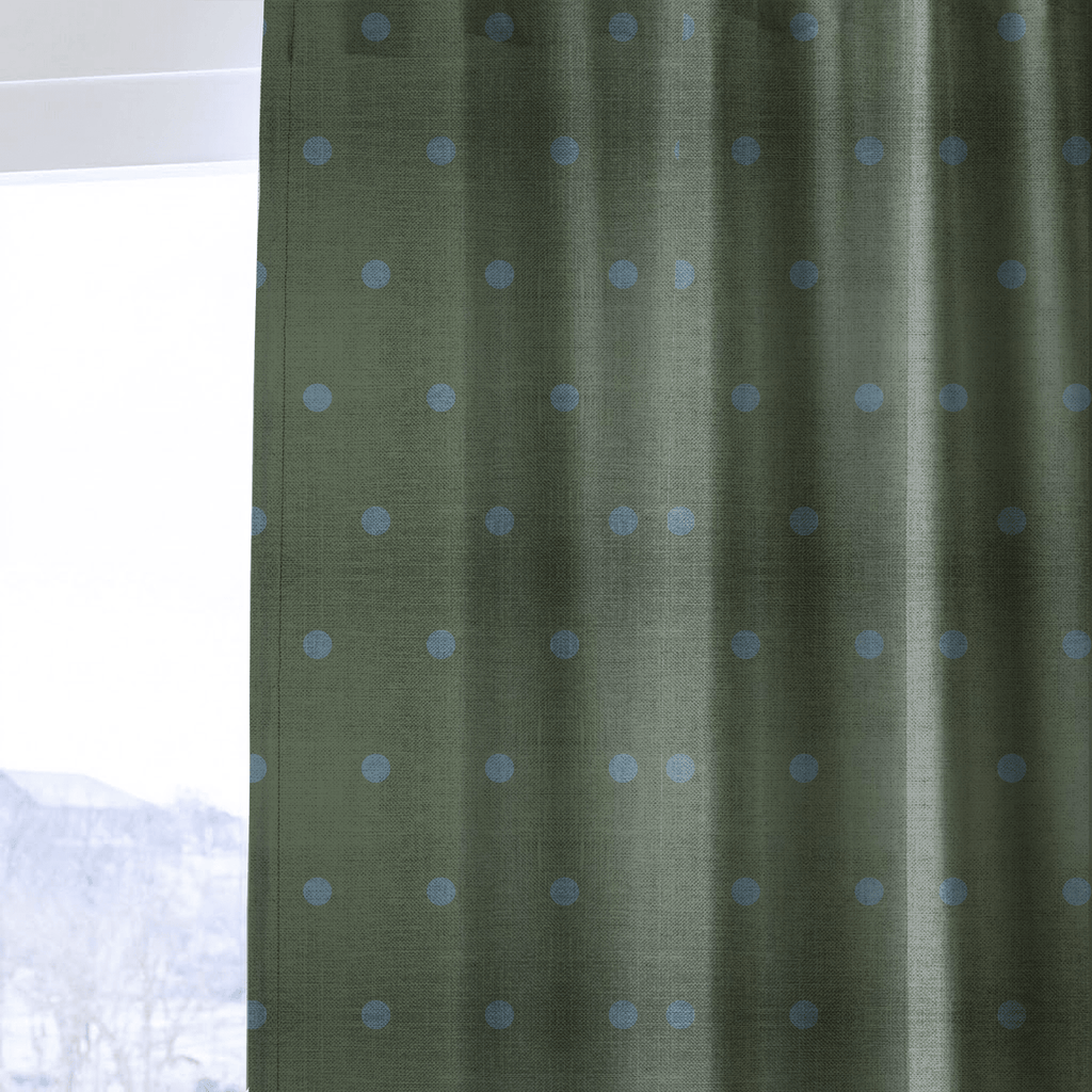 The Silk Garden Evergreen Dots - Drapery
