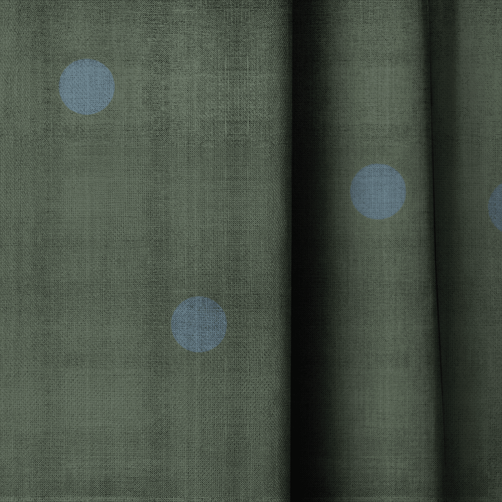 The Silk Garden Evergreen Dots - Drapery