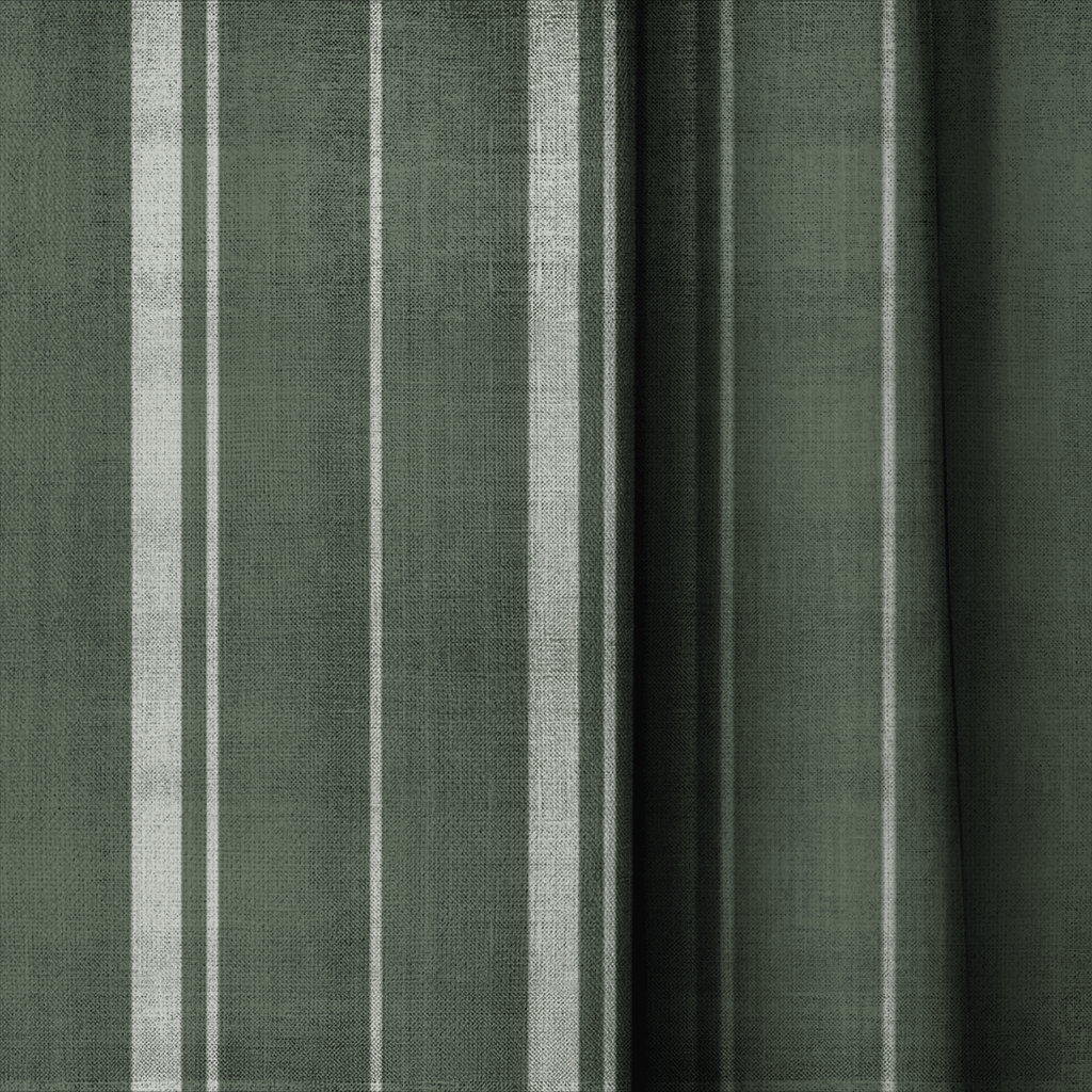 The Silk Garden Evergreen Stripes - Drapery