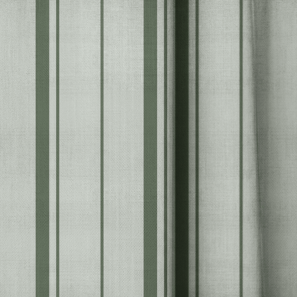 The Silk Garden Sage Stripes - Drapery